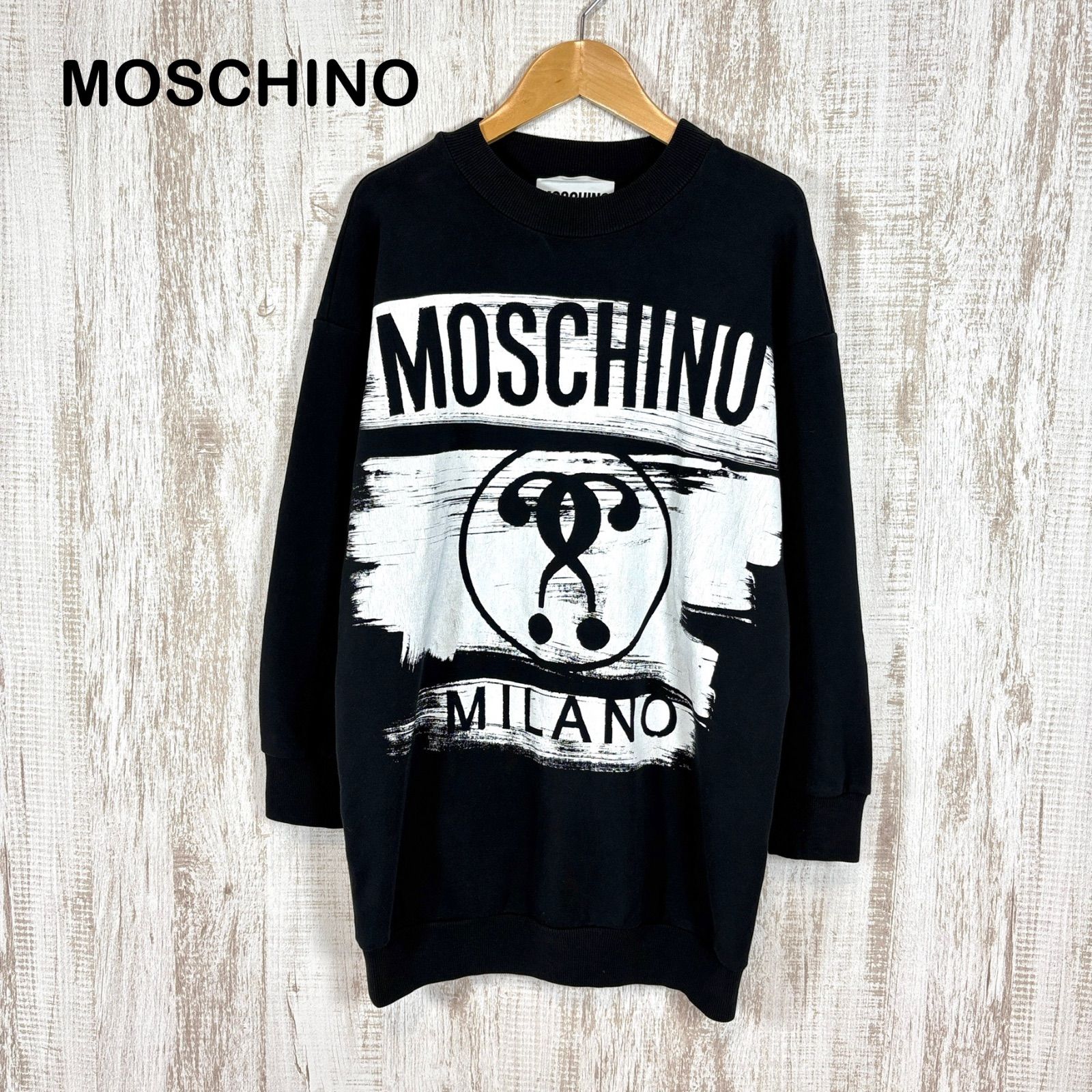 MOSCHINO モスキーノ レアデザイン ビッグロゴプリント クルーネック 