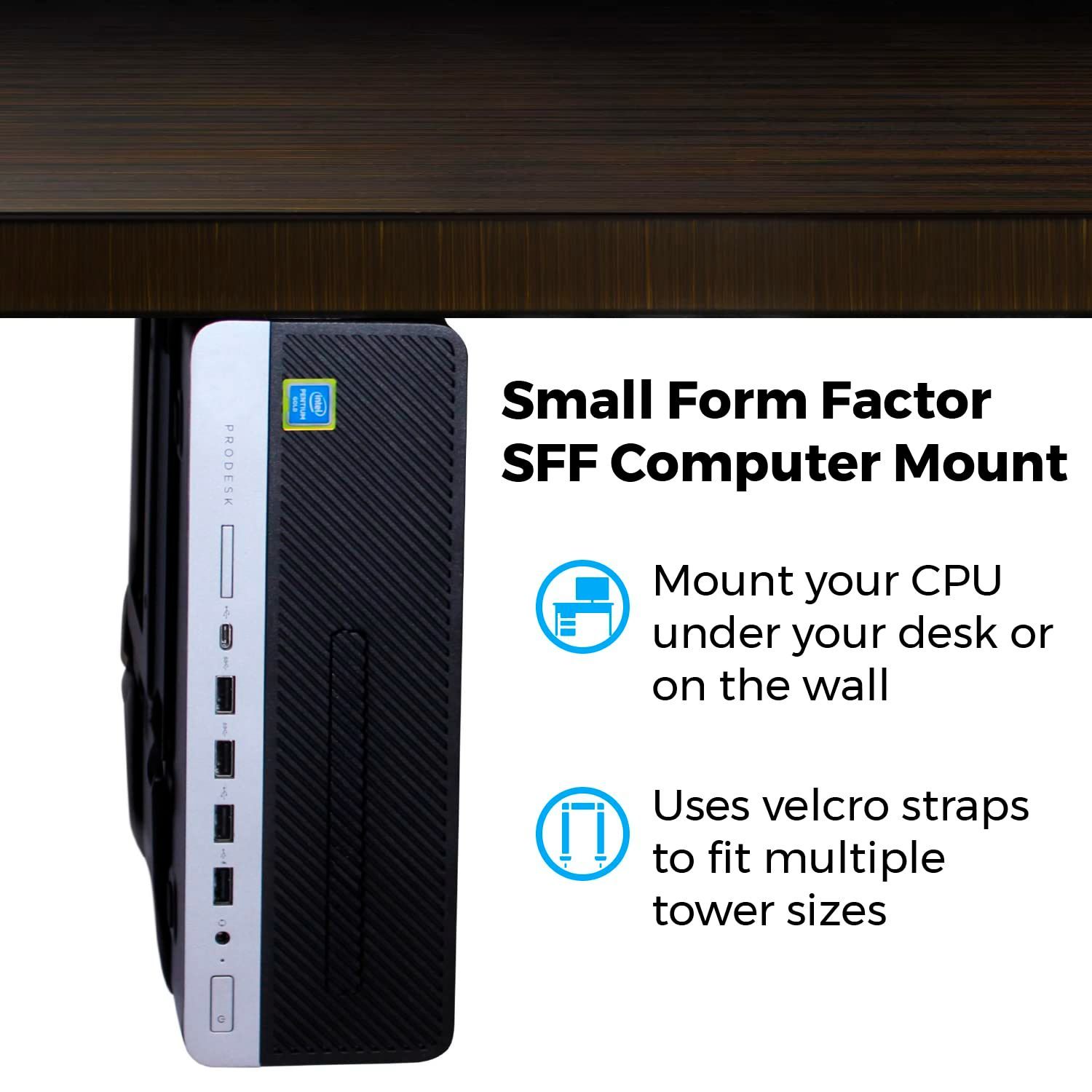 HumanCentric 省スペースパソコン用デスク下PCマウント PC壁マウントブラケット 省スペースデスクトップタワー用 UPS壁マ 並行輸入 : HumanCentric 省スペースパソコン用デスク下PCマウント