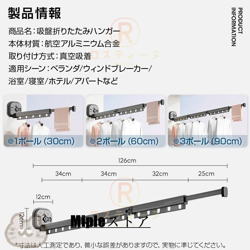 コンパクト 壁付け物干し
