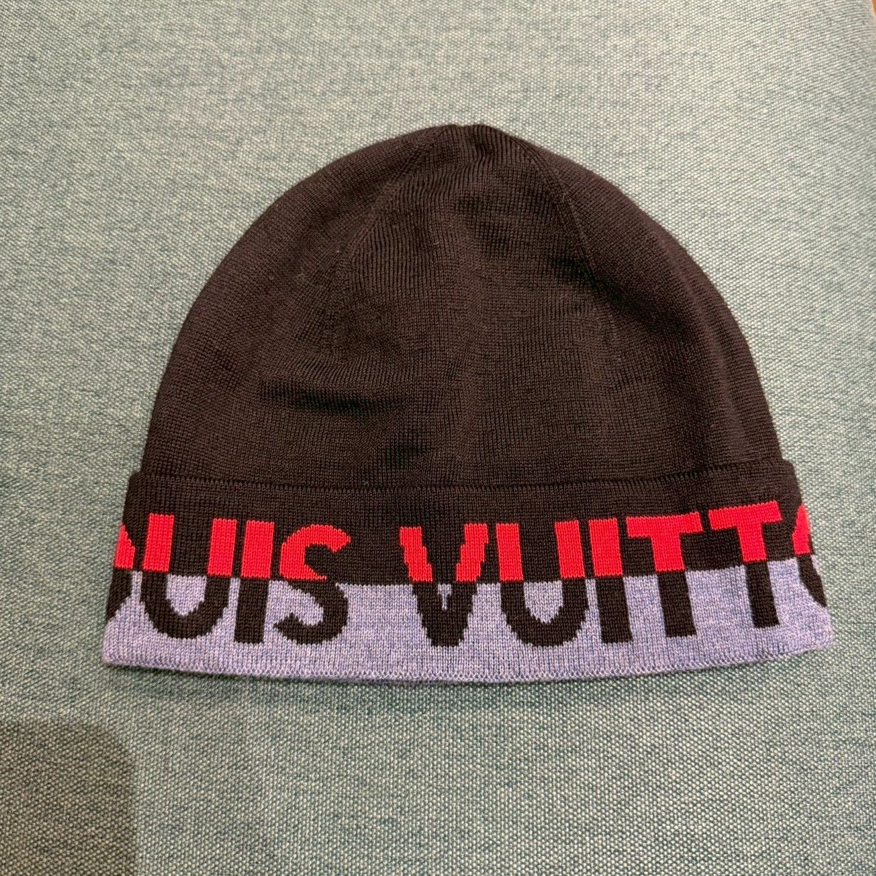ルイヴィトン LV ホライゾン ロゴビービー ニットキャップ ブラック