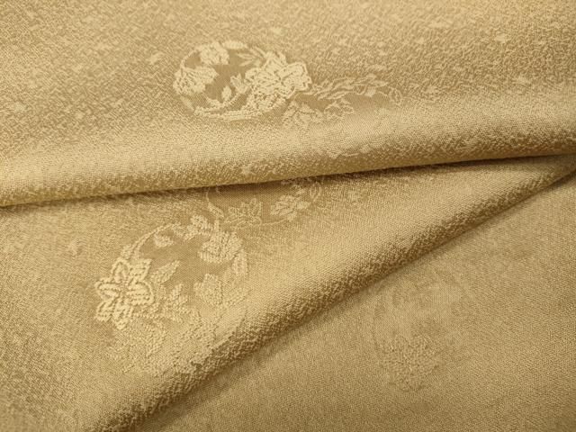 平和屋着物●上質な色無地 花丸地紋 飴色 正絹 CAAZ2598ut