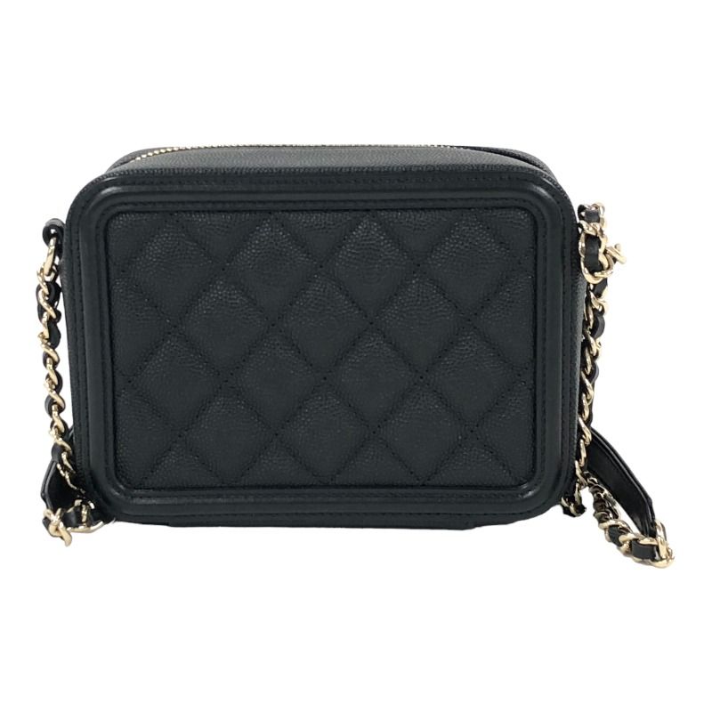 シャネル CHANEL CCフィグリーミニショルダーバック A844452 28番台 ブラック ゴールド金具 キャビアスキン レディース  ショルダーバッグ