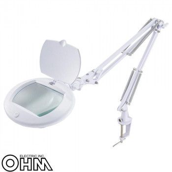 オーム電機 OHM ルーペ付きLEDアームライト エルズーム AS-L8095-2B-W