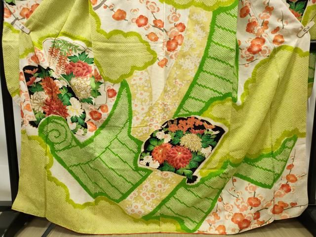 平和屋着物○訪問着 駒刺繍 雲取り草花文 金彩 正絹 逸品 CAAX4460ut