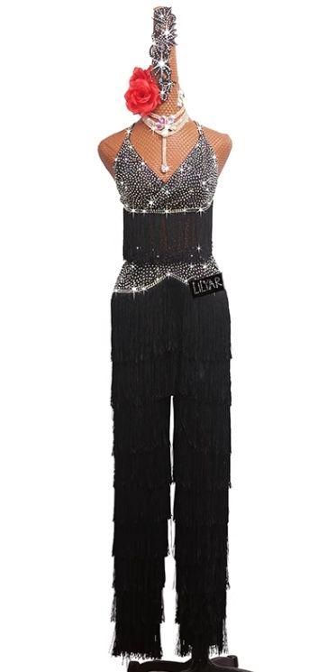 ラテンドレス 上下セット フリンジパンツ ストーン オーダーメイド