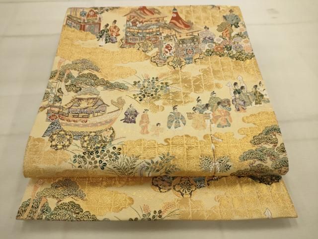 平和屋着物◎六通柄袋帯 唐織 祇園祭 金糸 正絹 逸品 AAAV9656sw