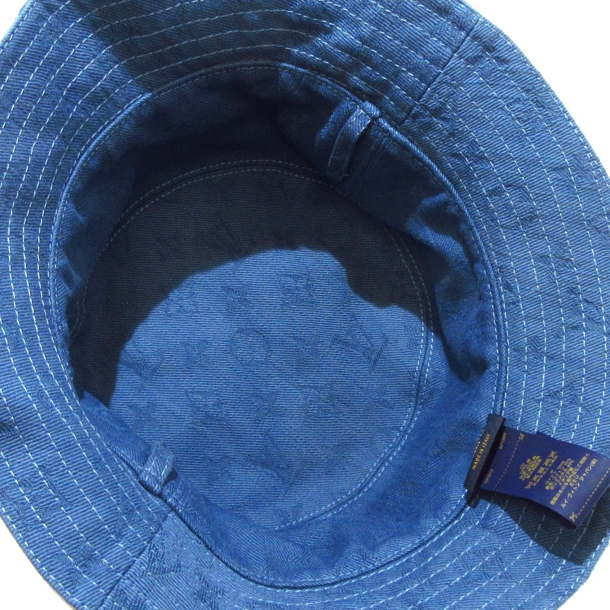LOUIS VUITTON(ルイヴィトン) 帽子美品 バケットハット・LV プレイ M7139M 白×ネイビー×ブルーグリーン 帽子 (その他)  コットン