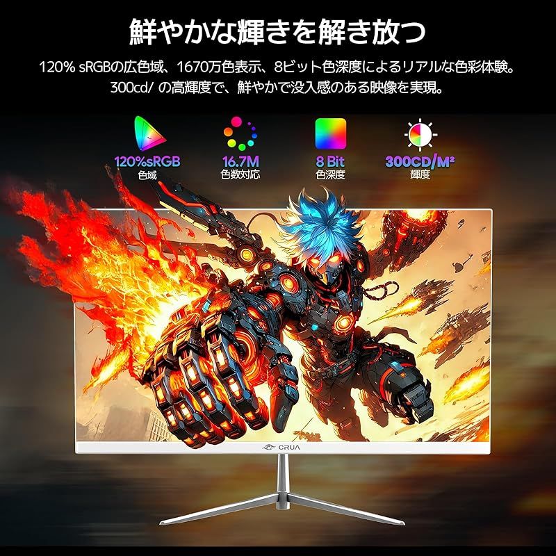 CRUA ゲーミングモニター 24.5インチ 200Hz フルHDPC モニター Amazon
