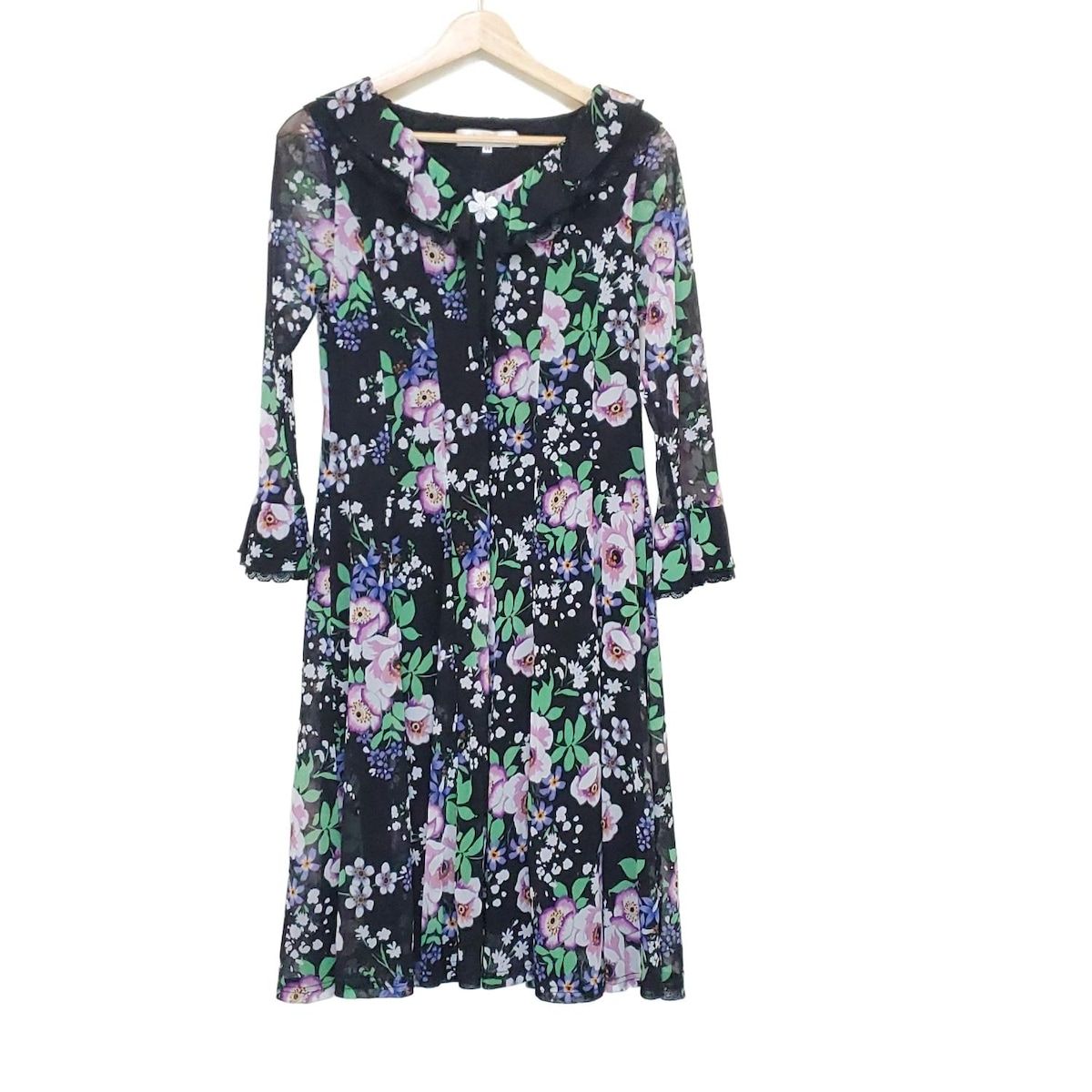 スーパービューティー♡薔薇柄プリントストレッチワンピース スーパービューティー♡ アウトレット通販 ファッション スーパー