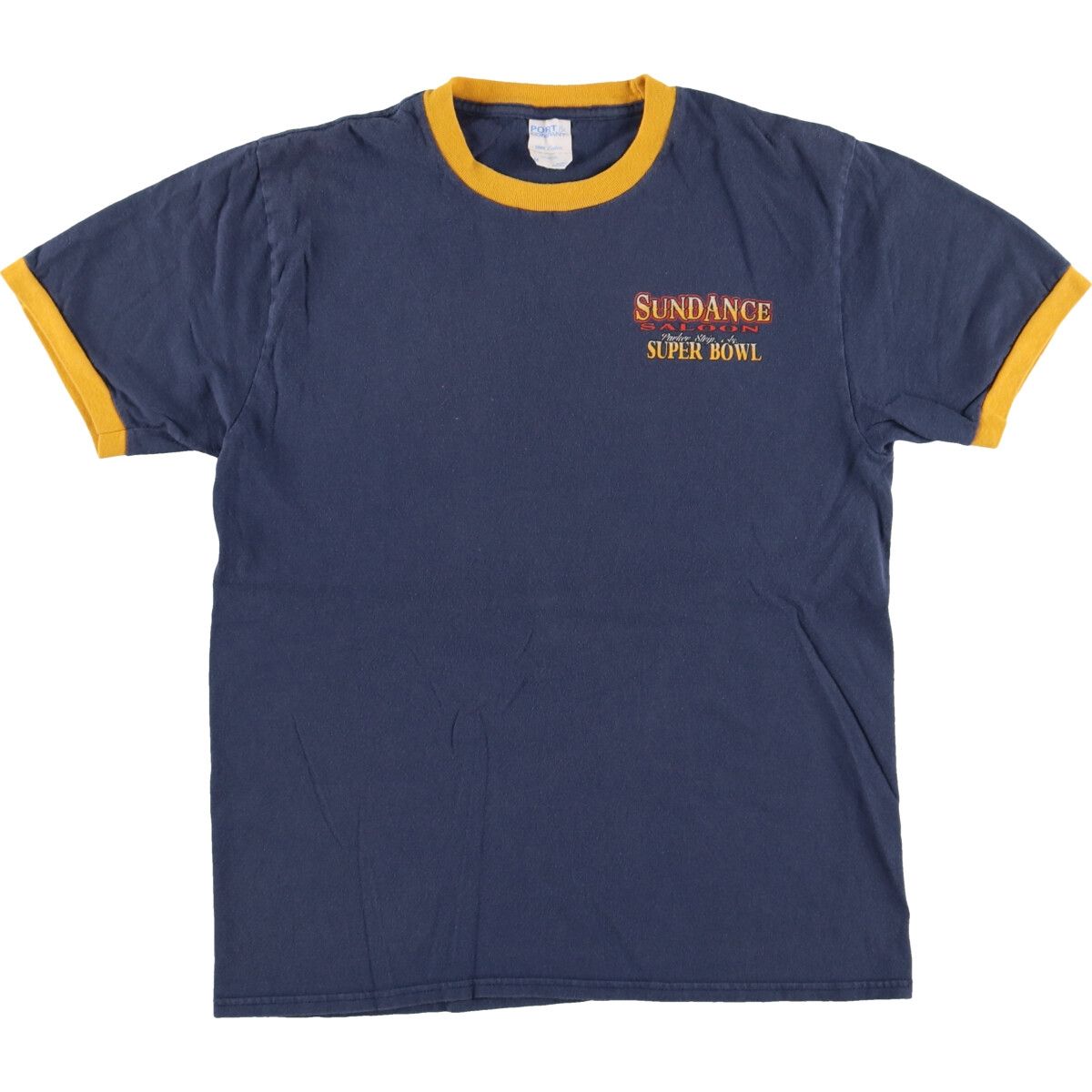 古着 PORT＆COMPANY バックプリント リンガー プリントTシャツ メンズM/eaa428519