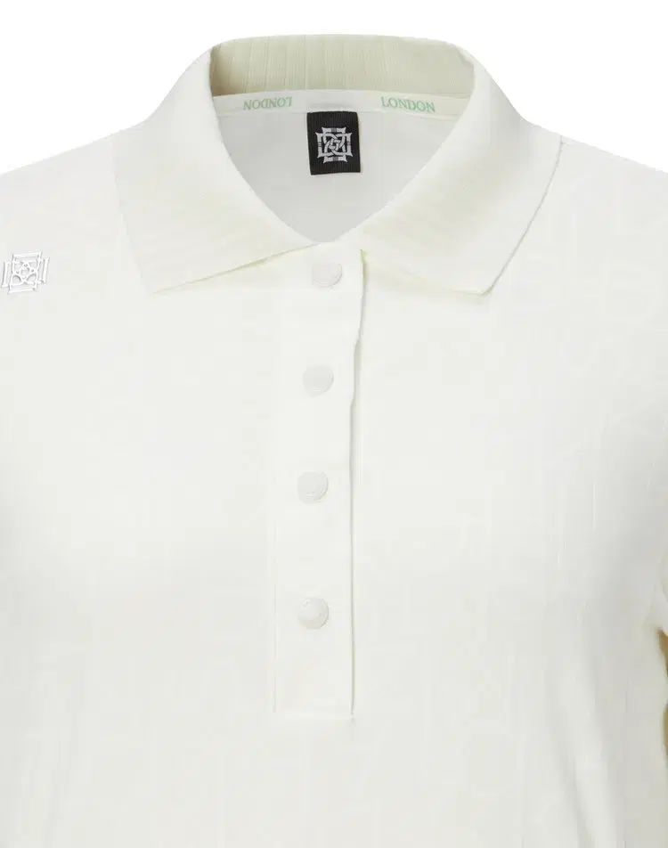 ダックスゴルフ レディース ジャガード パターン 長袖Tシャツ 100