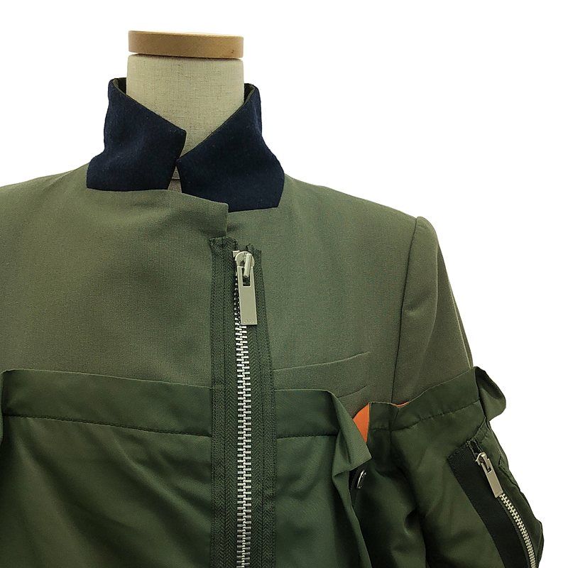 sacai サカイ 異素材ドッキング ミリタリージャケット リメイク m65 sacai サカイ 異素材ドッキング ミリタリージャケット リメイク