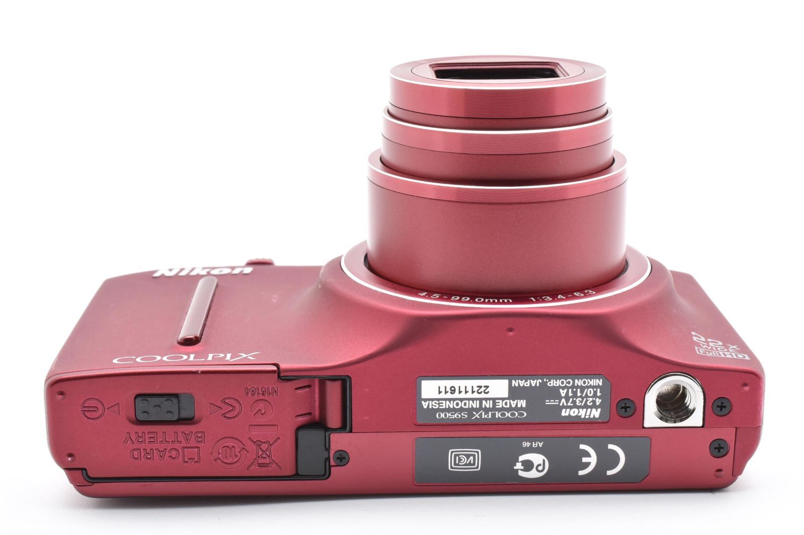 極上品 Nikon coolpix S9500 レッド バッテリーチャージャーセット