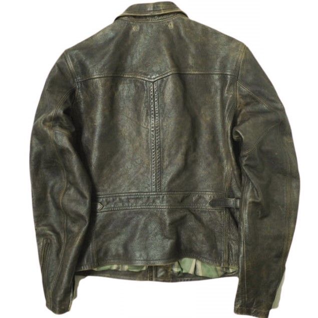新品 RRL ダブルアールエル Leather Moto Jacket カウレザー