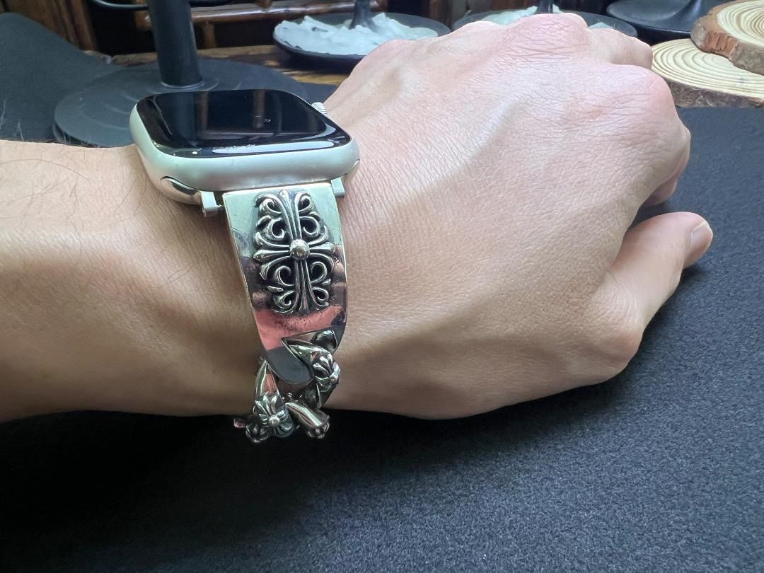 ⭐️JUE　Apple Watch　シルバー細身ミリタリー　16.5cm　刻印有り