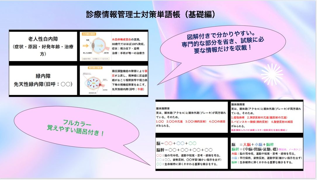 診療情報管理士 対策 単語帳 一発合格 基礎専門分野（厚紙片面