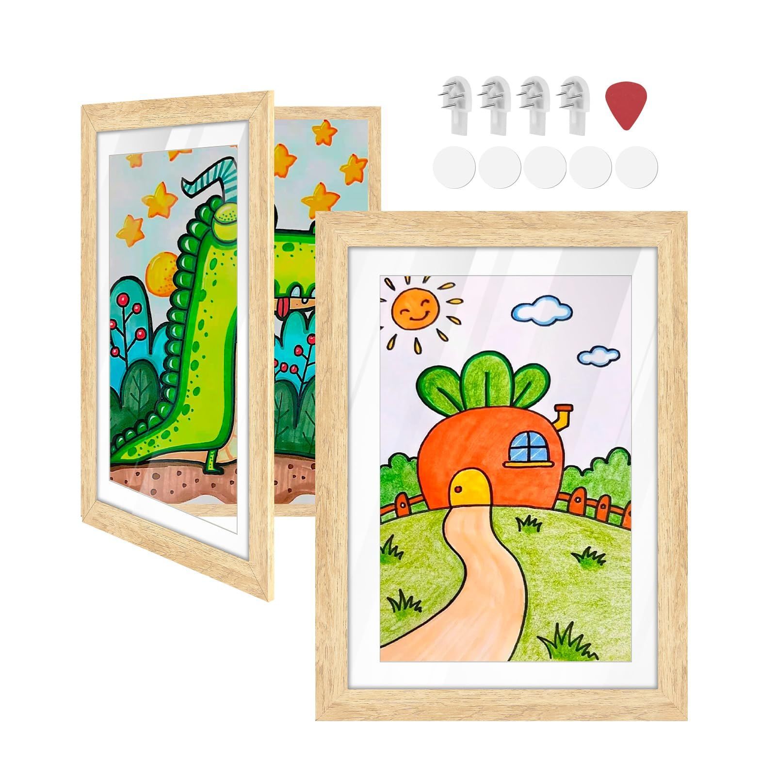 みるくみるく　アートパネル2枚セット 数量限定】50～150枚 子供の絵を飾る アートパネル 大容量収納 フォト