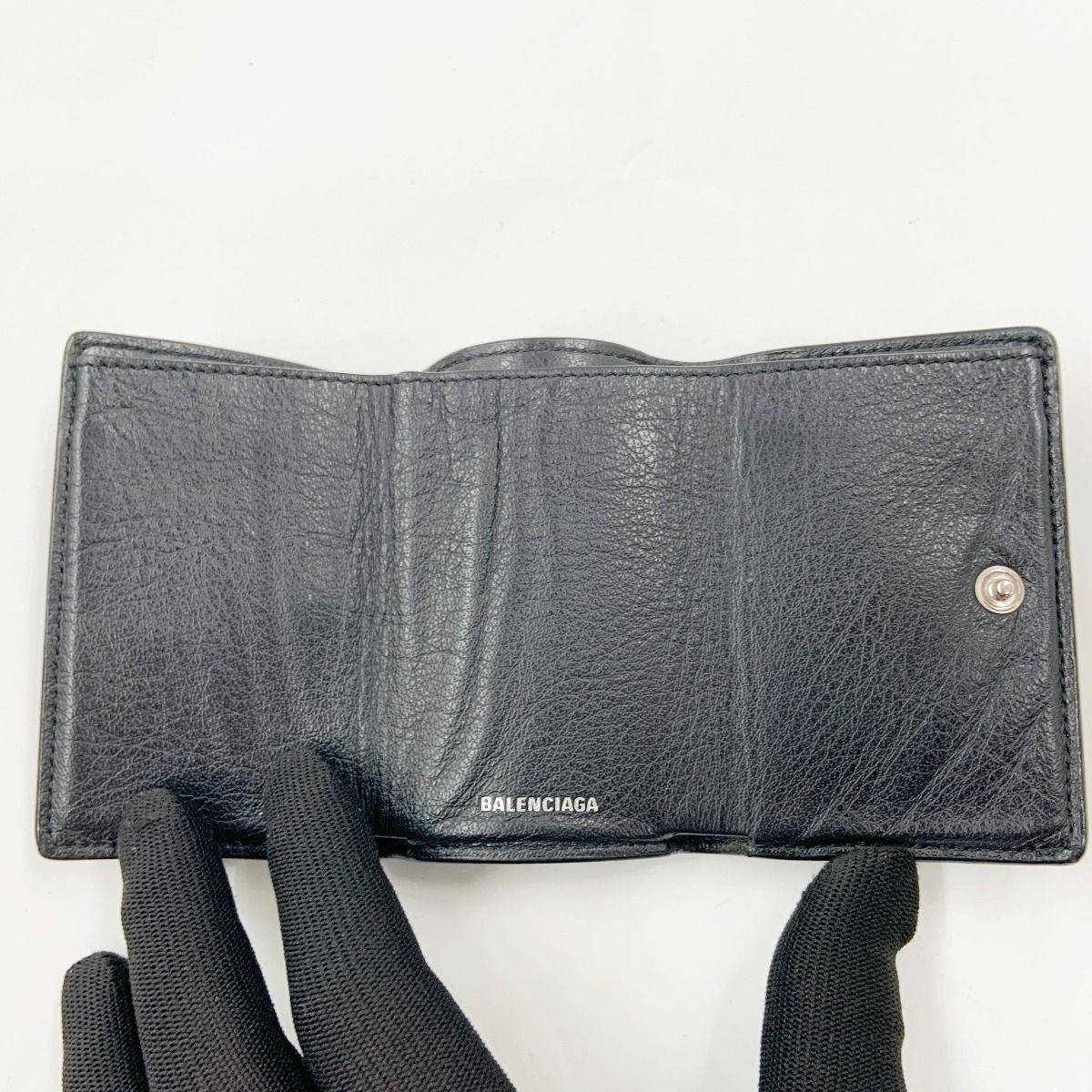 〇〇BALENCIAGA バレンシアガ ペーパー ミニ ウォレット 三つ折り短  