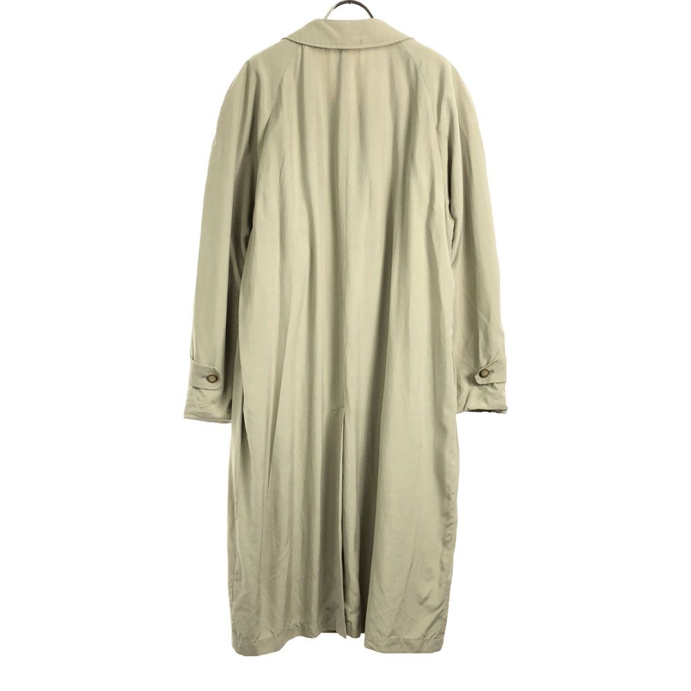 ピエールバルマン 日本製 シルク100％ ステンカラーコート L ベージュ
