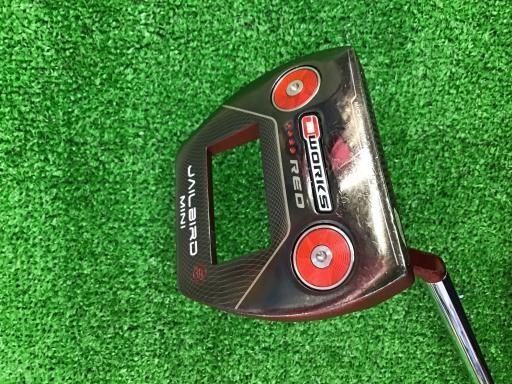 オデッセイ O WORKS RED JAILBIRD MINI S 34インチ パター PT スチール フレックスその他 メンズ 男性用 右利き 右用 Cランク ゴルフクラブ
