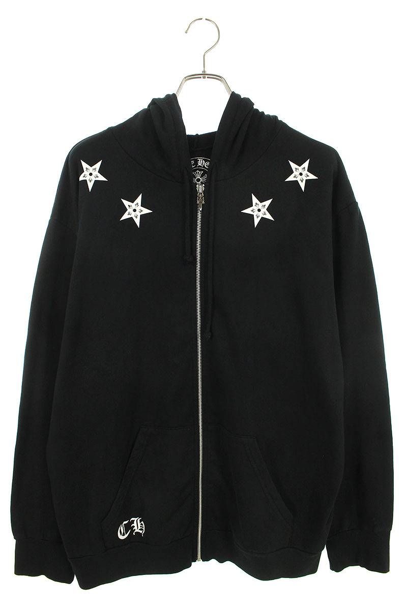 クロムハーツ SWTSHRT HD ZIP スターバックプリントジップアップ