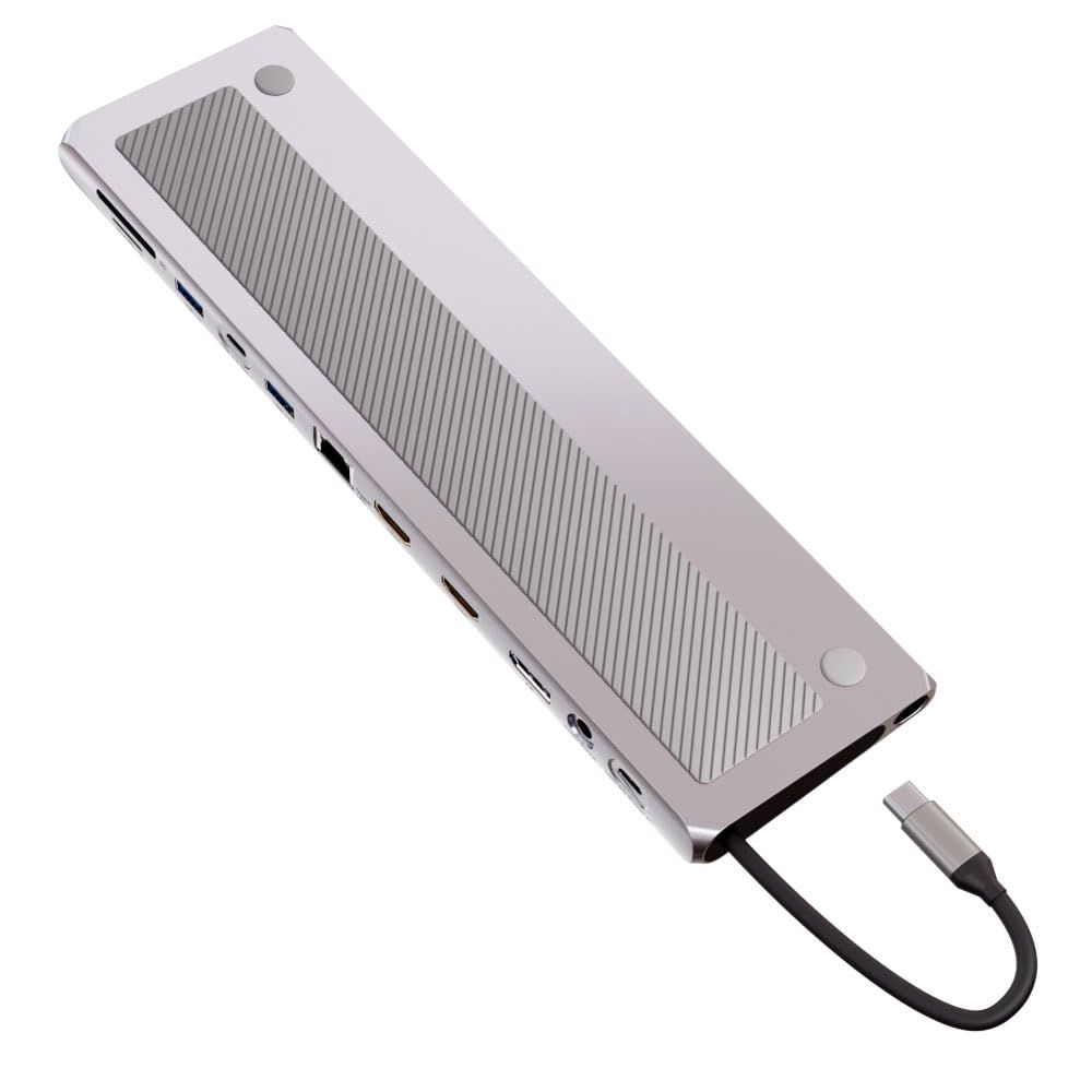 エアリア REVERSIBLE TWELEVE Ver.DP ノートパソコン ドッキングステーション 4K HDMI DP USB SD MicroSDカードリーダー 3.5mmAudio LAN PD 最大100W 増設 リバーシブル SD-CMULT