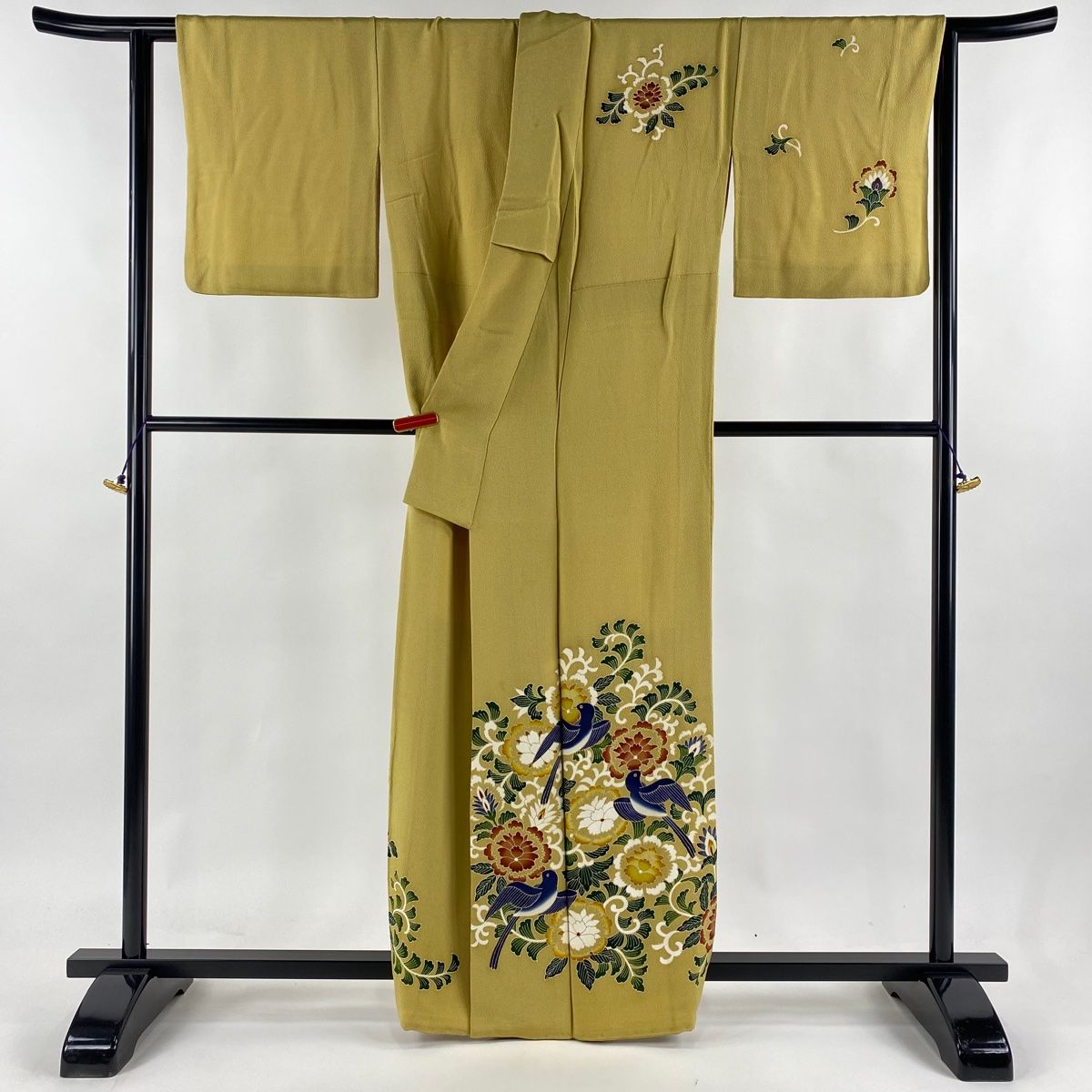 作家もの 辻ヶ花 藤の花 椿 訪問着 着物 033a p