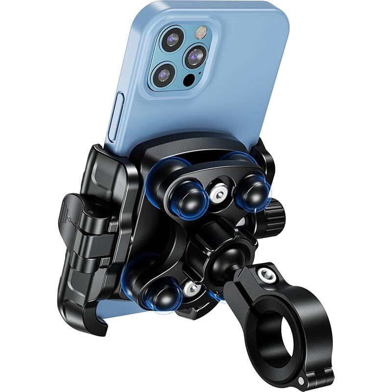Kaedear(カエディア) バイク スマホホルダー 携帯ホルダー バイク用スマホホルダー 振動吸収 マウント 一体構造 レバー操作 クイックパワーグリップ/Airマウント KDR-M8SPJ (レッド) 0