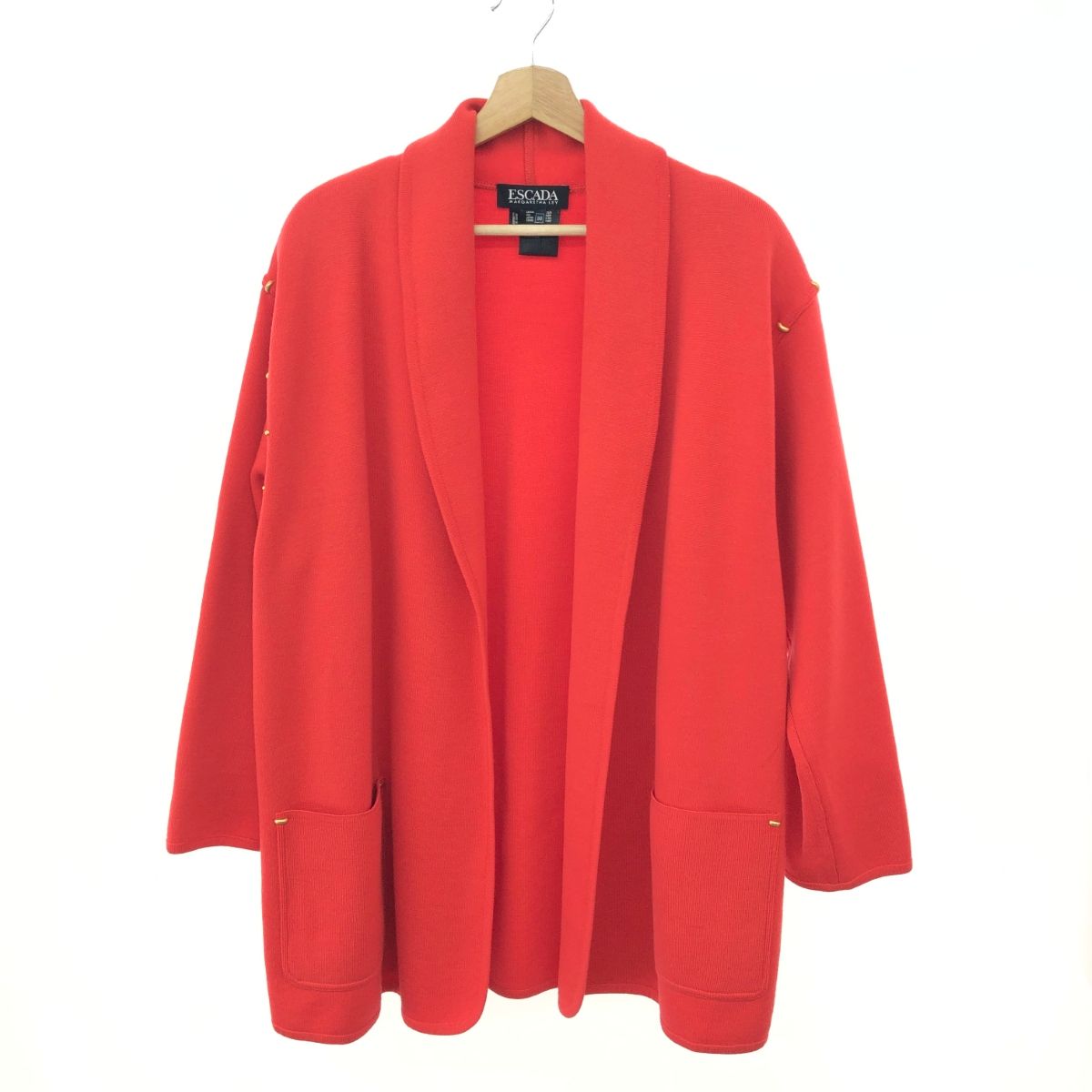 ESCADA エスカーダ ニットジャケット サイズ 38 ロング丈|カーディガン|羽織り|ドイツ製 レッド レディース | 240002231575