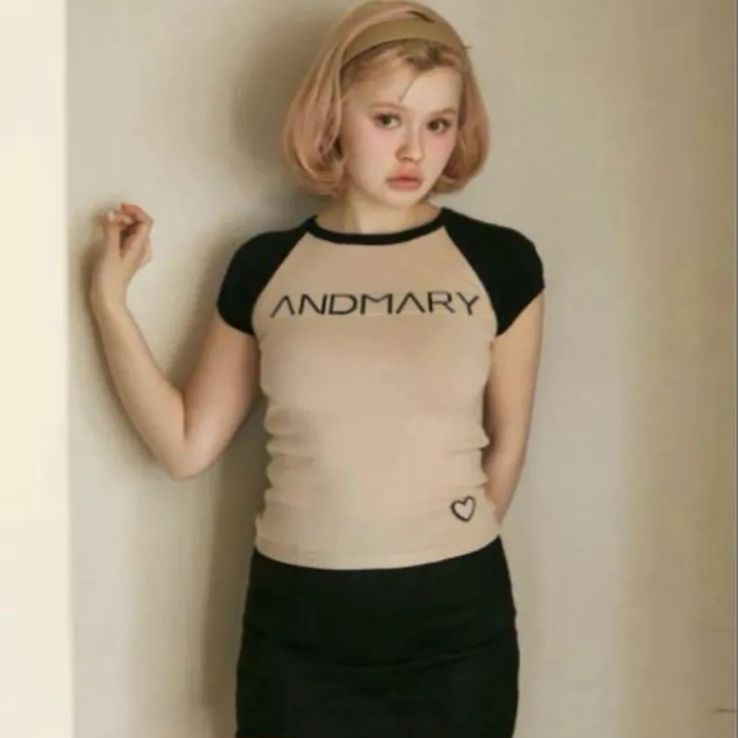 トップス andmary Mary logo tops beige NEWモデル ANDMARY】Mary logo tops knit トップス - トップス