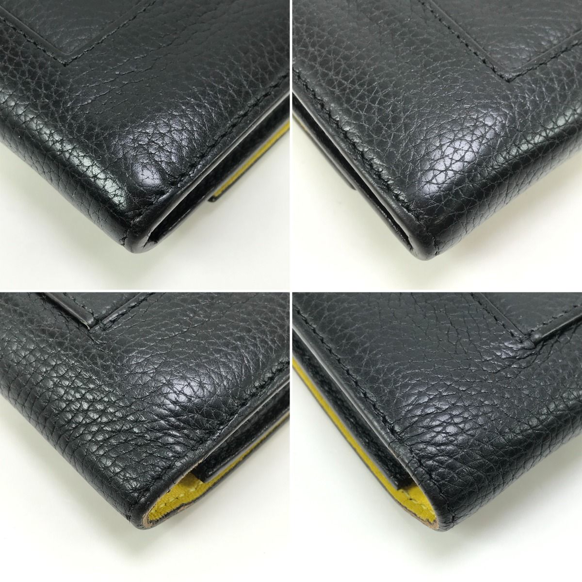 CELINE セリーヌ ラージ ジップドマルチファンクション ブラック/イエロー CELINE セリーヌ 長財布 ラージフラップマルチファンクション S