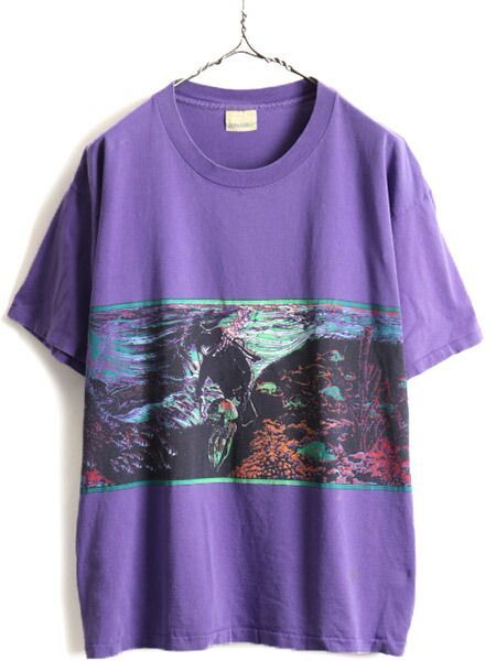 90s90s ■ ST JOHN'S BAY 両面 アート プリント 半袖 Tシャツ