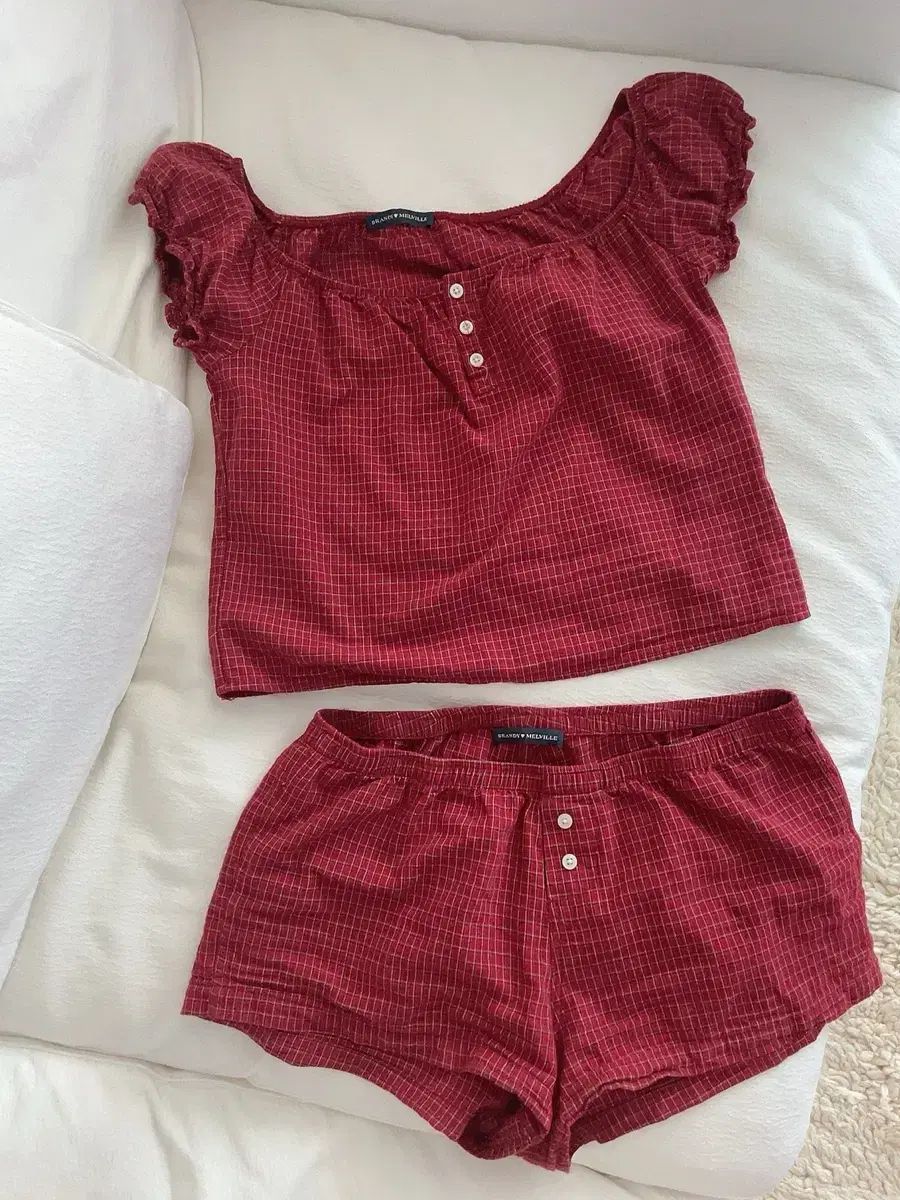 Brandy Melville ブランディー メルビル 赤 チェック トップス ショートパンツ セット