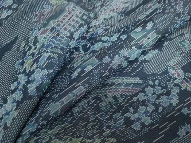 平和屋着物●都喜ヱ門 本場大島紬 7マルキ 総絣 渡橋風景文 藤絹織物謹製 正絹 DAAY5002ud