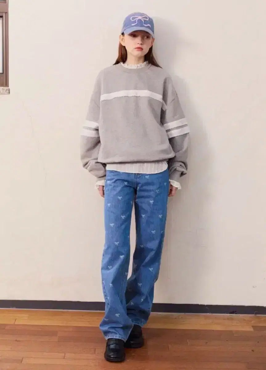 韓国商品 /RONRON リボンプリントのデニム 韓国商品 /RONRON リボンプリントのデニム (RONRON/パンツ