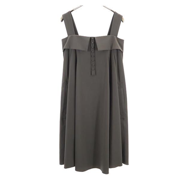 フォクシーニューヨーク 日本製 キャミワンピース 38 グレー系 FOXEY NEW YORK バックジップ レディース フォクシーニューヨーク 日本製 キャミワンピース 38 グレー系 FOXEY