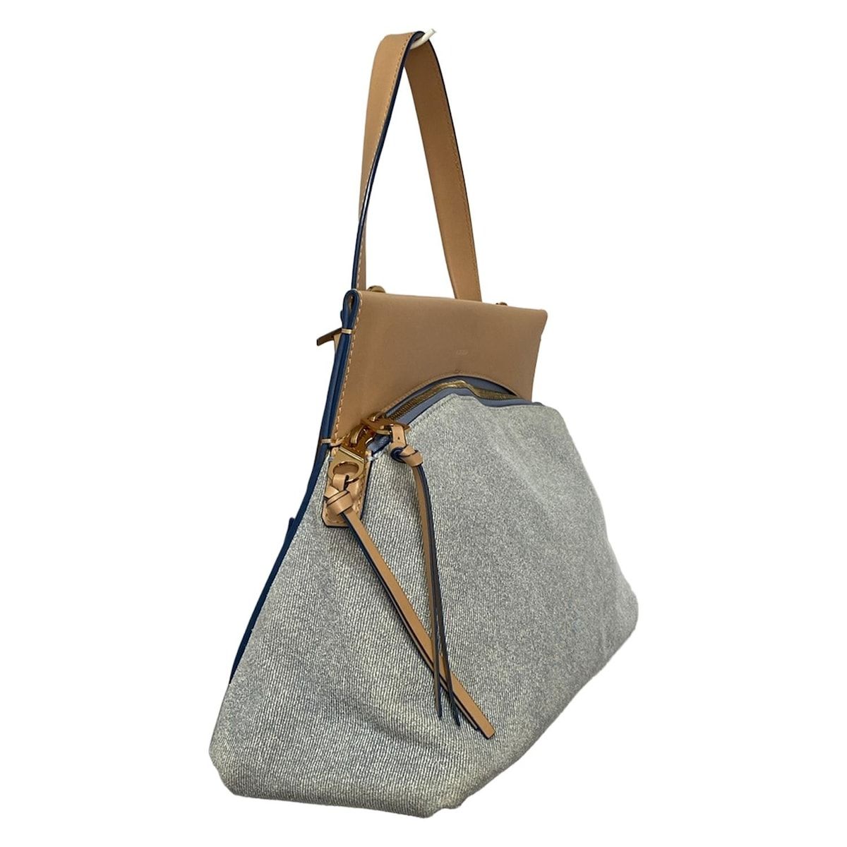 AGNONA(アニオナ) ショルダーバッグ - ブラウン×ライトブルー 2way/斜  