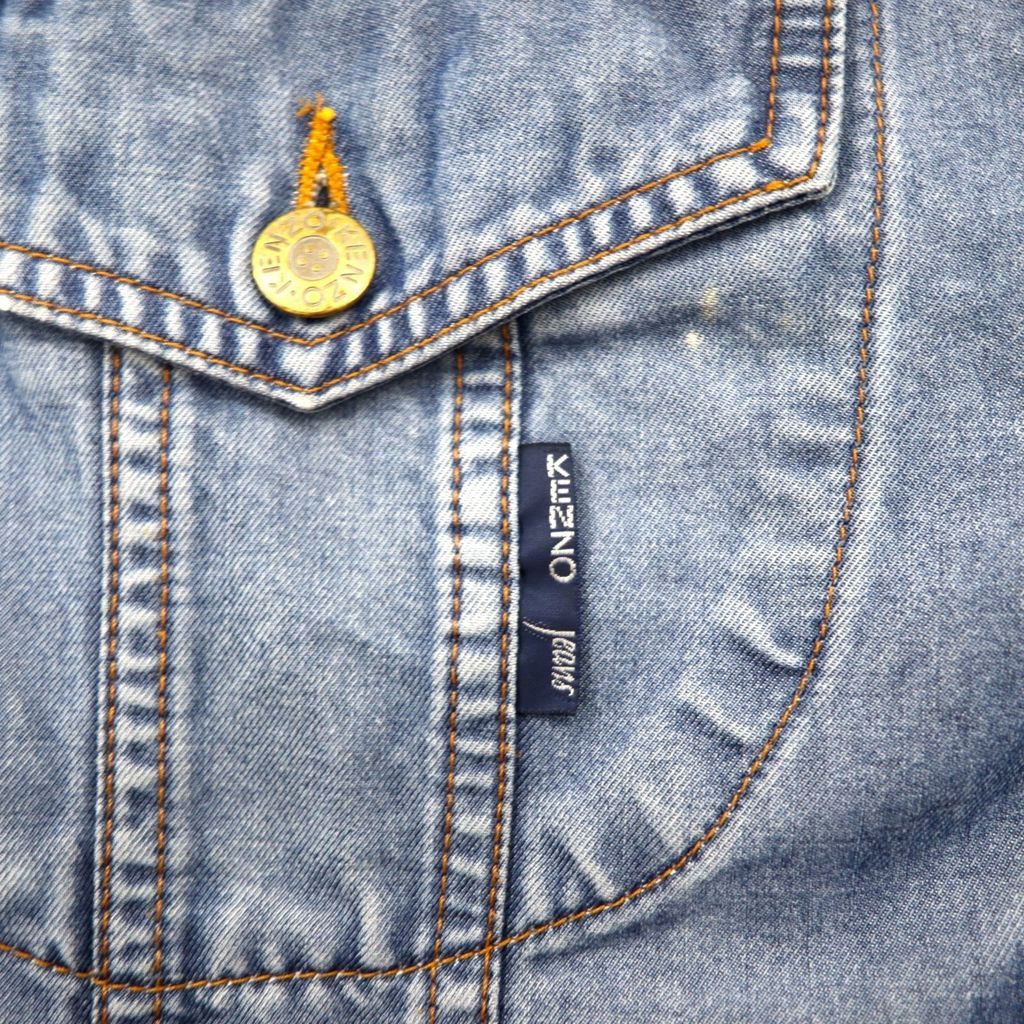 極美品 90s ヴィンテージ KENZO コットンジャケット 北斎タグ エジプト KENZO jeans 90年代 葛飾北斎タグ デニムジャケット Gジャン L
