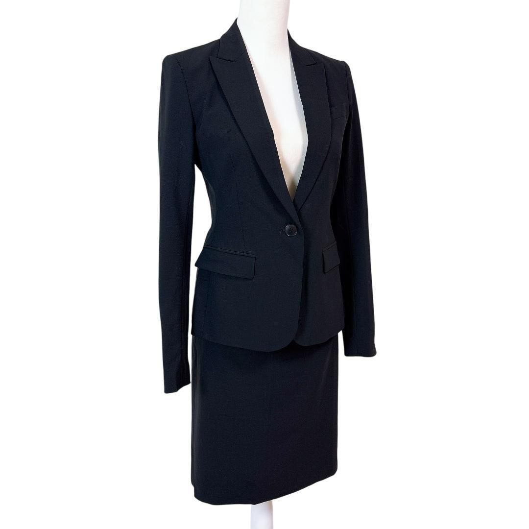 セオリー 春夏スカートスーツセットアップ ワンボタン 0 ブラック