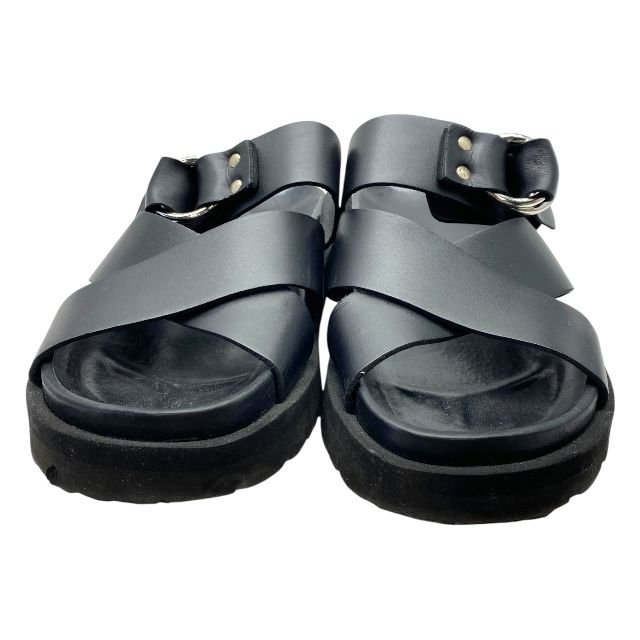 ピエールアルディ クロスライド XK08 サンダル クロスベルト 厚底 レザー ブラック サイズ 41 26cm PIERRE HARDY