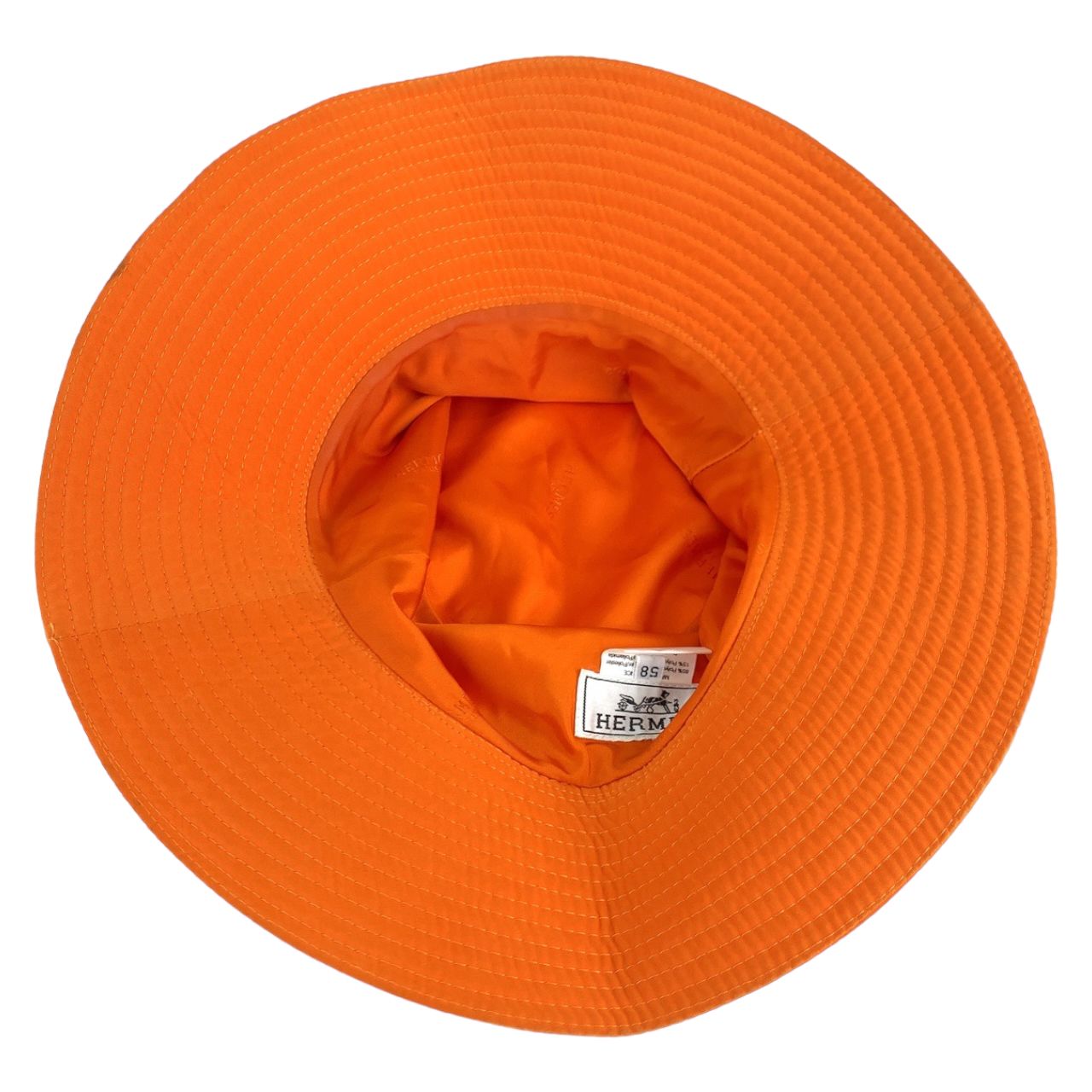 HERMES エルメス Hロゴ オレンジ 橙 ハット エルメス - 帽子