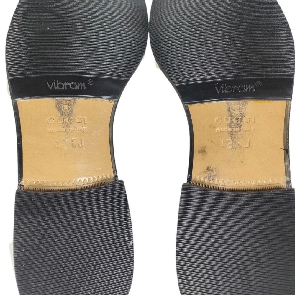 モカシン・デッキシューズ 良品 名作 GUCCI グッチ タトゥーコレクション レザー マーメイドペイント ホールカット シューズ 211712 42EJ 27㎝相当 ホワイト メンズ 古着 中古 USED 上品な見た目