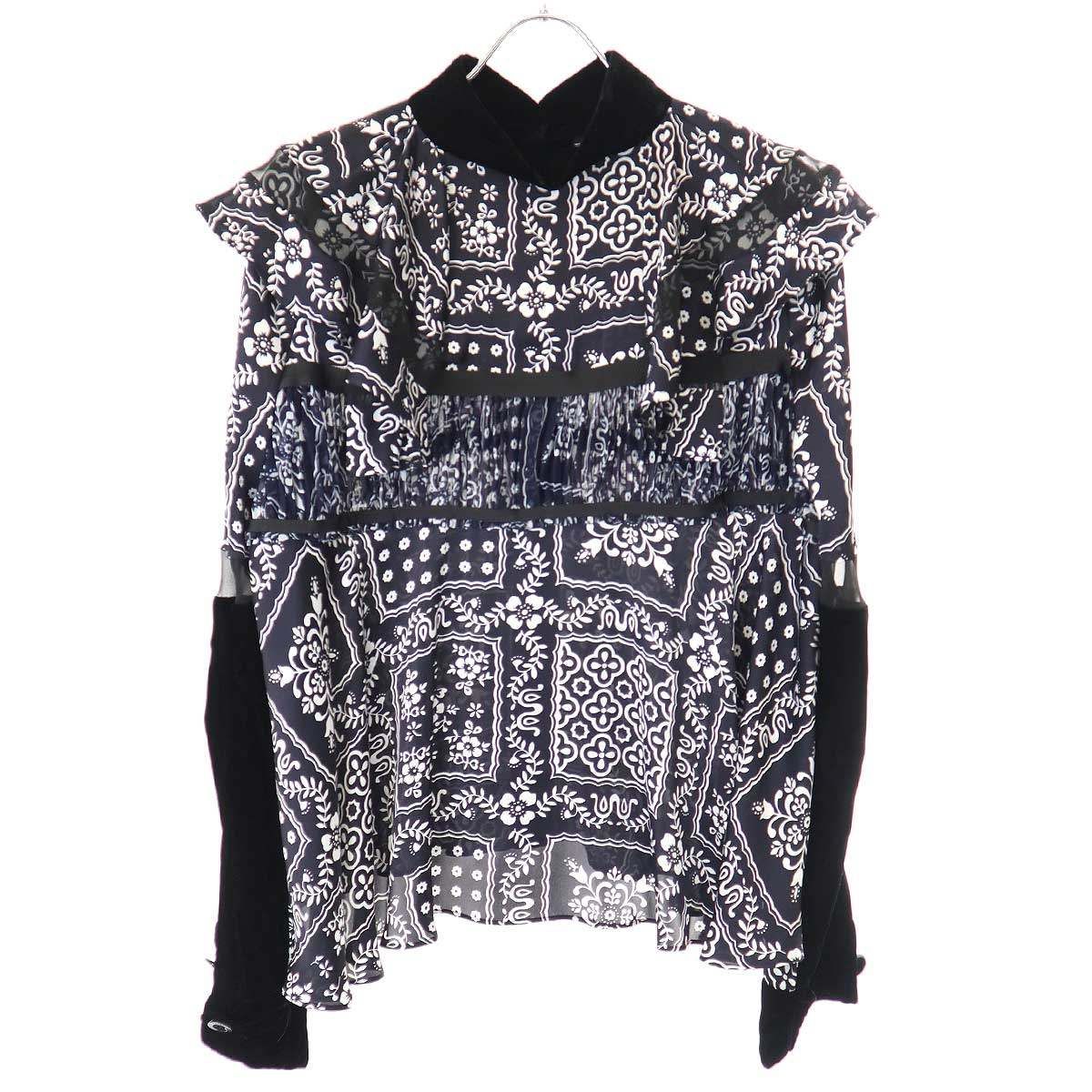 sacai サカイ 18AW Reyn Spooner ラッフルフリルペイズリーシャツ 