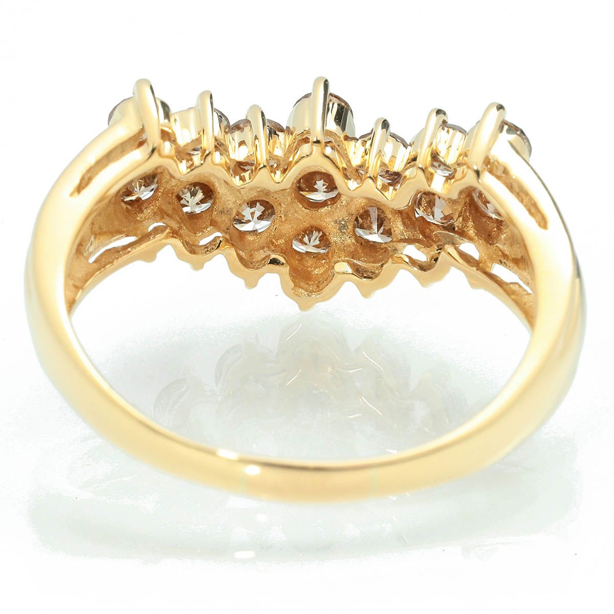 ジュエリーマキ MAKI V字リング 指輪 ダイヤモンド 1.04ct K18YG 15号