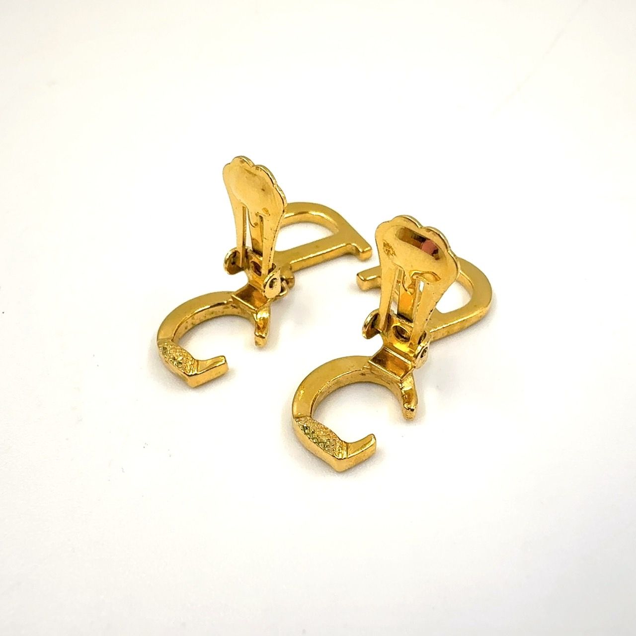 未使用級✨　Dior　ピアス　14k　金　ロゴ　ラインストーン　ゴールド　957 未使用級✨ Dior ピアス 14k 金 ロゴ ラインストーン ゴールド