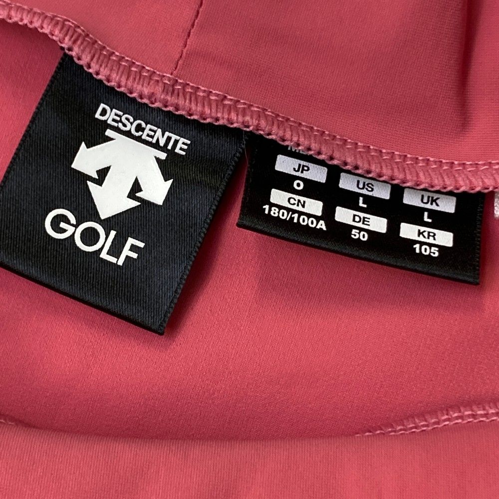 サイズ：O DESCENTE GOLF デサントゴルフ  ハイネック 半袖Tシャツ  ピンク系 [240101428548] ゴルフウェア メンズ ストスト サイズ：O DESCENTE GOLF デサントゴルフ ハイネック 半袖T