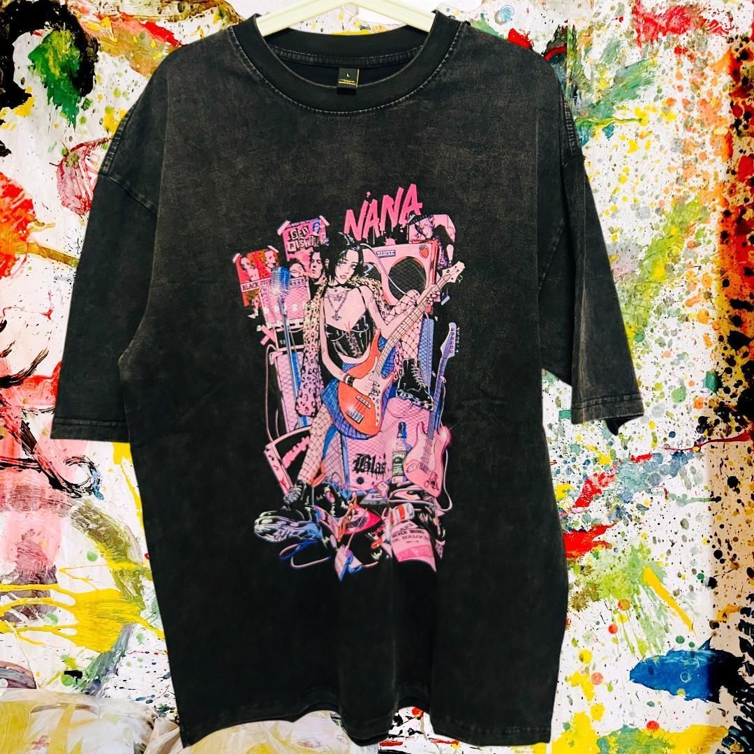 NANA リプリント Tシャツ 半袖 メンズ 個性的 矢沢あい オーバーサイズ