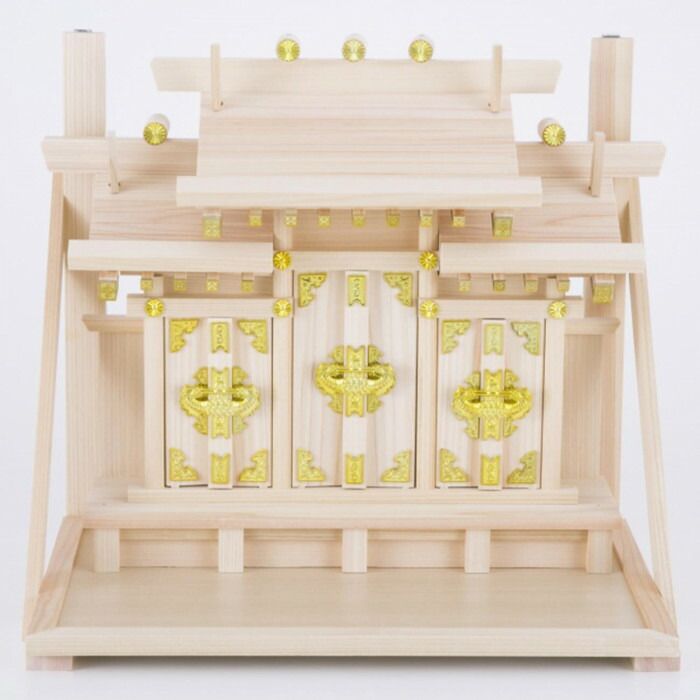 神棚の里 神棚 壁掛け三社 出雲 棚板付 省スペース