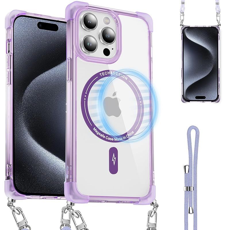 iPhone 15 Pro Max ケース ショルダーストラップ付き 紫 iPhone 15 Pro Max ケース ショルダーストラップ付き 紫 iPhone 15 Pro