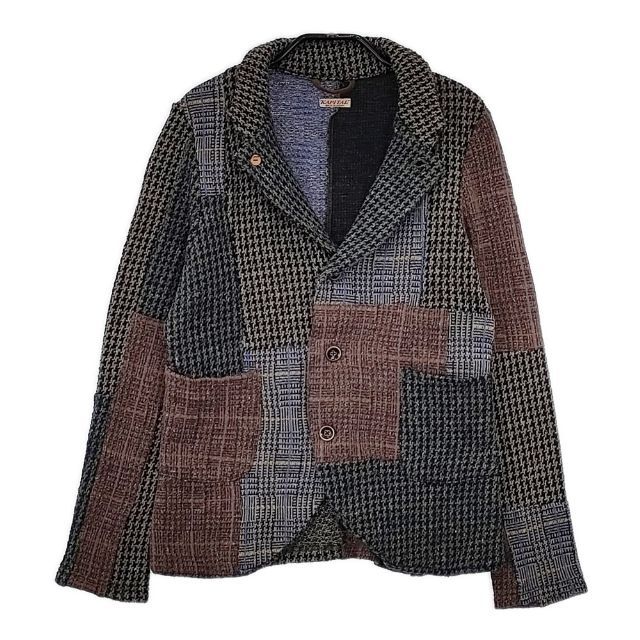 KAPITAL ツイード天竺 ニット パッチワークファーム ジャケット マルチ レディース キャピタル 5-1002T∞